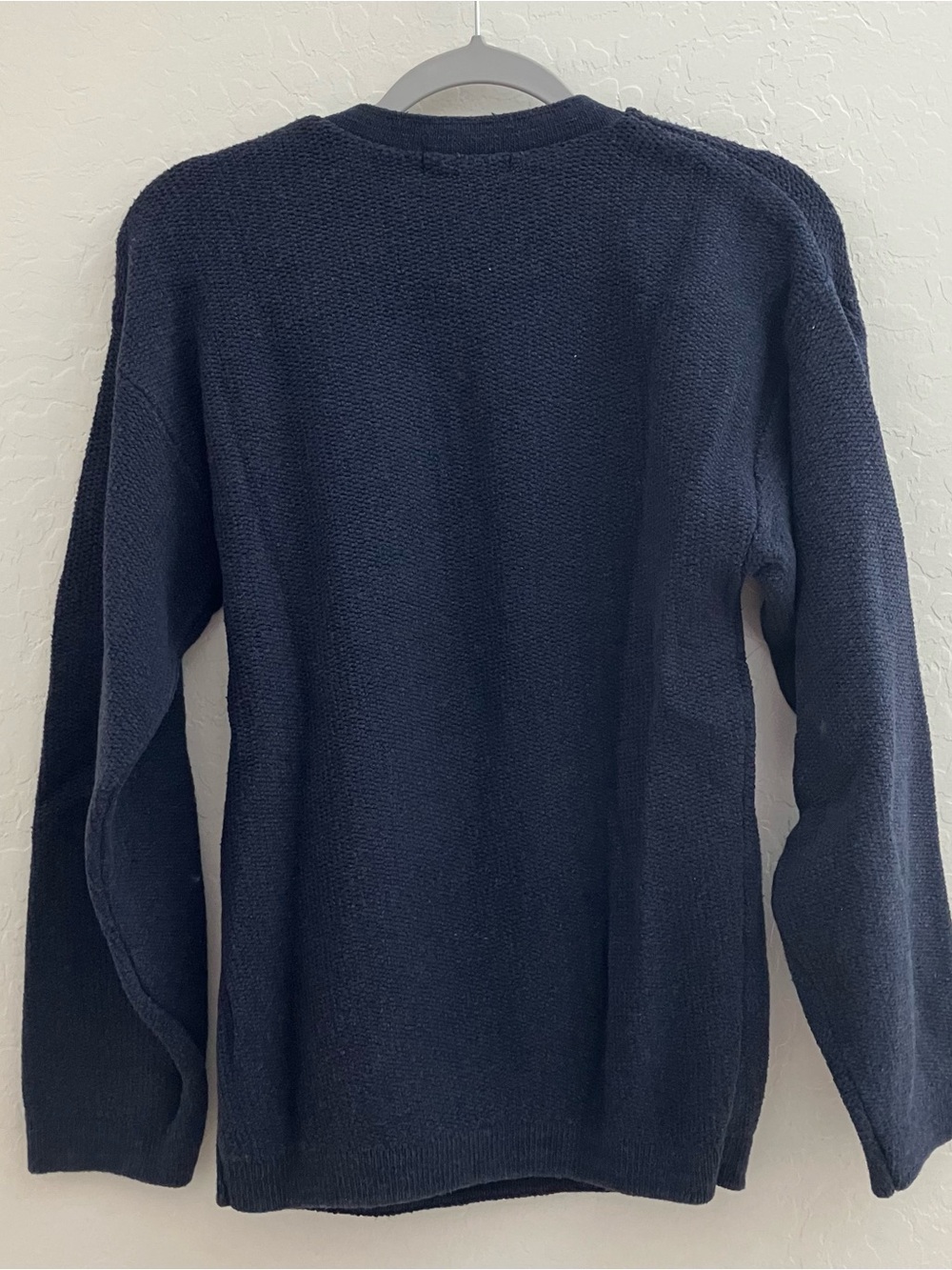 Vintage Cherokee Men’s Small Navy Blue Henley Knit Sweater Made in USA - Picture 4 of 6